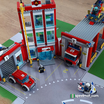 Speelmat voor LEGO set 60110 Brandweerkazerne