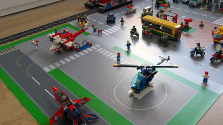 Speelmat voor LEGO City met vliegveld en landingsbaan